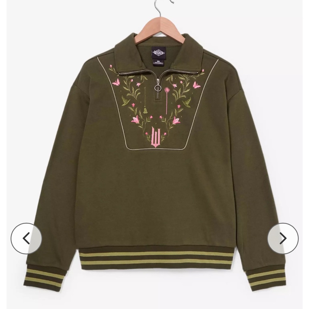 Wicked Embroidered Icons Women's Quarter Zip Crewneck